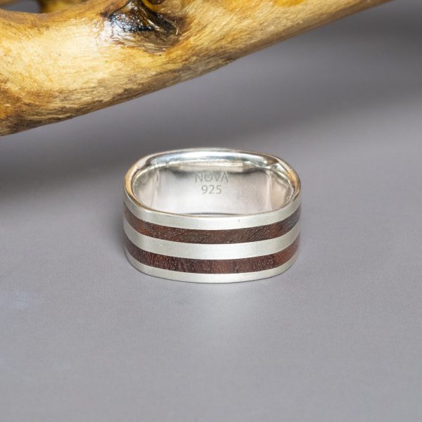 Rosewood Ring with Sterling Silver