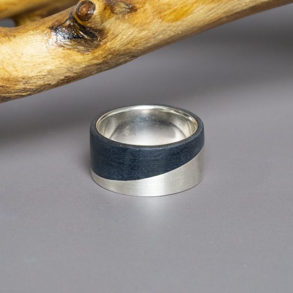 Ebony Ring with Sterling Silver